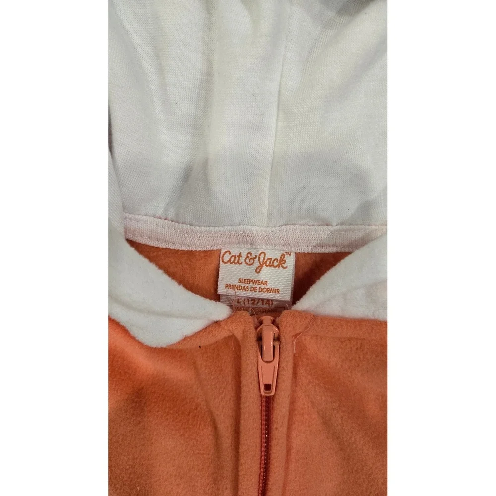 Cat &‎ Jack Kids Orange Space Explorer Hooded One-Piece Pajamas Size L (12/14)